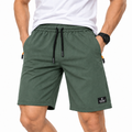 FLICFOL Men Olive Shorts with Zipper Pockets